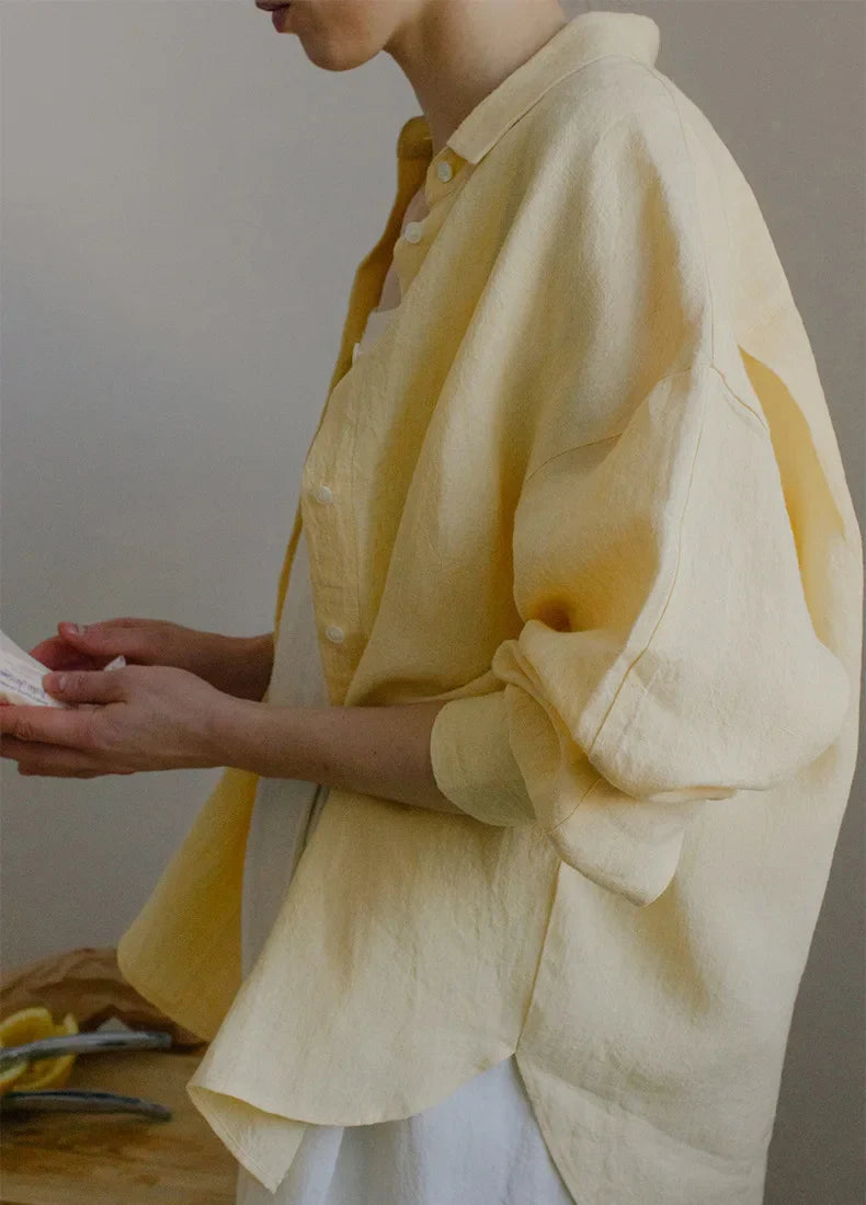 Morgan & Brooke | Slit-Hem Linen Shirt