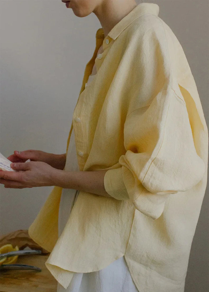 Morgan & Brooke | Slit-Hem Linen Shirt