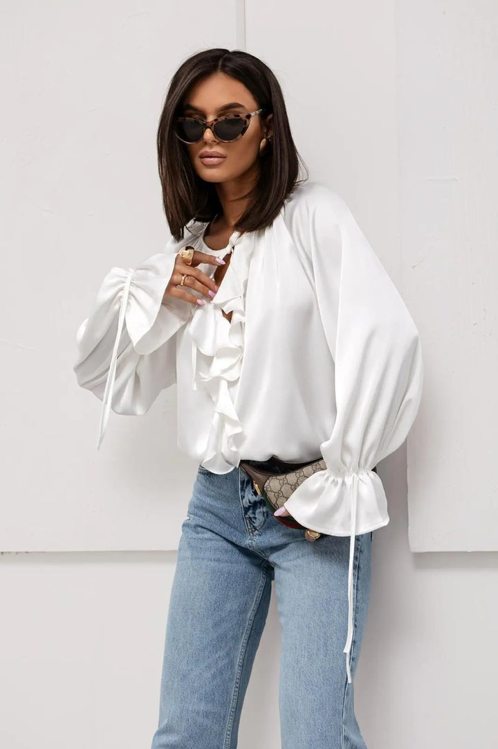 Morgan and Brooke | Liora and Brooke | Blouse Satin Ruffle