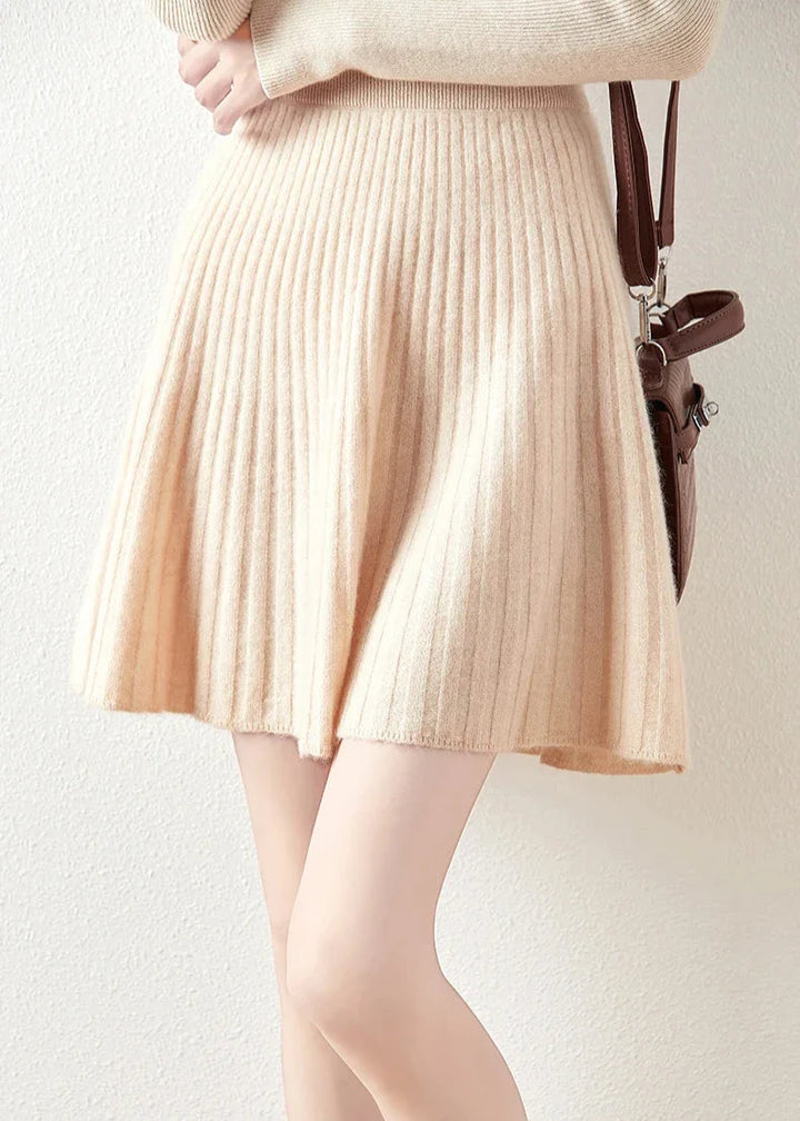 Morgan & Brooke | Charcoal A-Line Knit Merino Wool Skirt