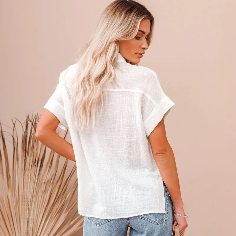 Morgan & Brooke | Ivory Button-Up Blouse
