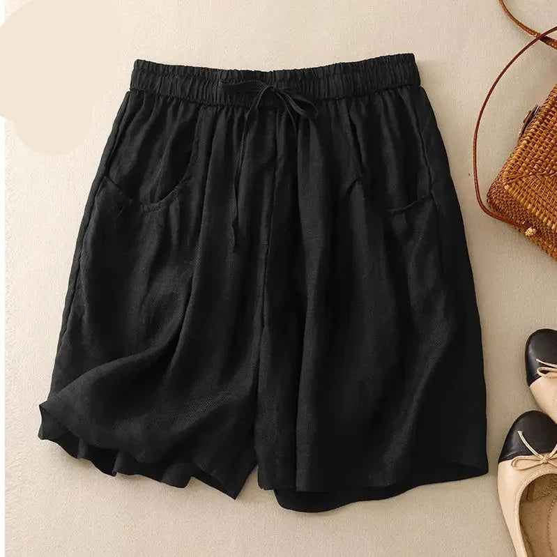 Morgan & Brooke | Relaxed Fit Drawstring Waist Cotton-Blend Shorts