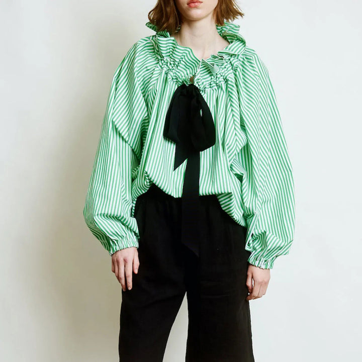 Morgan & Brooke | Puffed-Sleeve Cotton Blouse