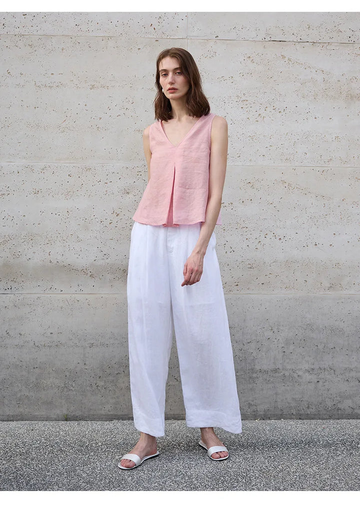 Morgan & Brooke | Light Blue Reversible Chambray-Linen Vest