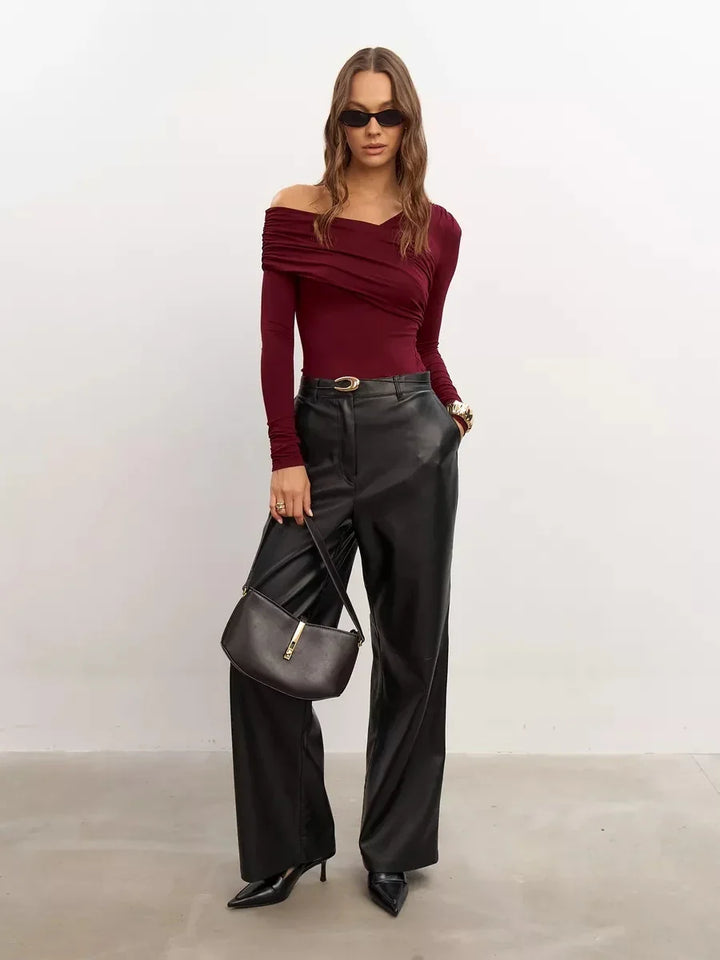 Morgan & Brooke | Off-Shoulder Stretch Knit Top