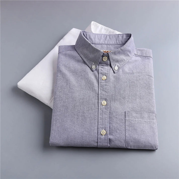 Morgan & Brooke | Pastel Tailored Button-Up Oxford Cotton Blouse