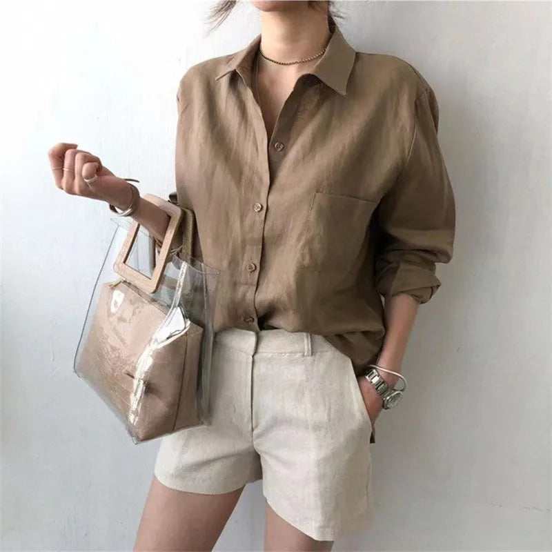 Morgan & Brooke | Open-Collar Linen Shirt