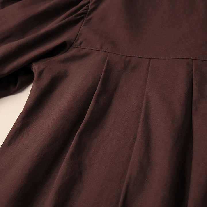 Morgan & Brooke | Gathered Lantern-Sleeve Relaxed-Fit Cotton Blouse
