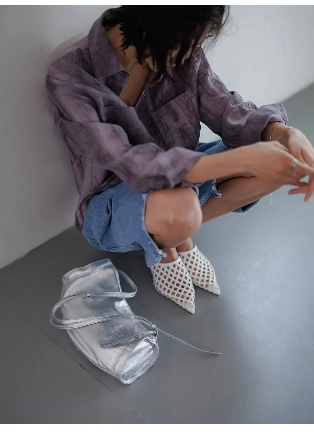 Morgan & Brooke | Natural Pleated Button-Up Linen Shirt