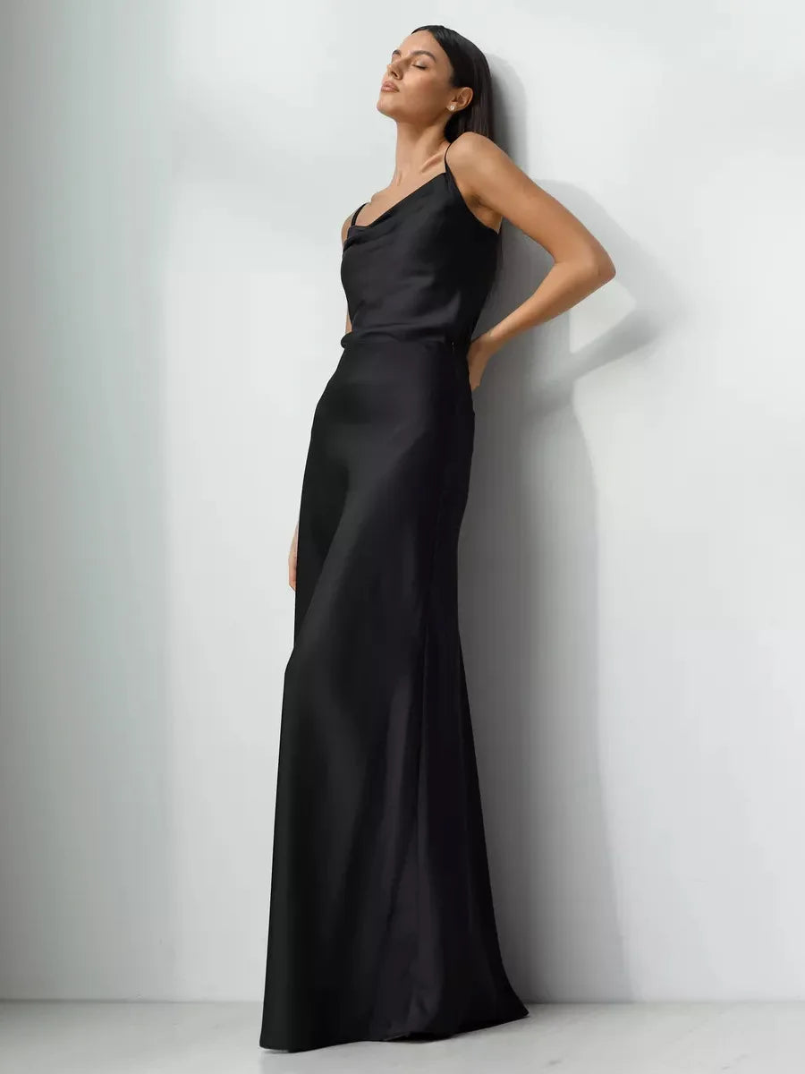 Morgan & Brooke | Fishtail Satin Maxi Skirt