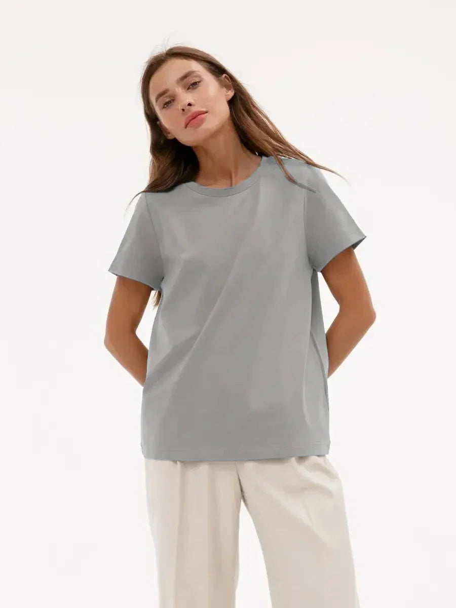 Morgan & Brooke | Crew Neck Relaxed Fit 100% Cotton Tee