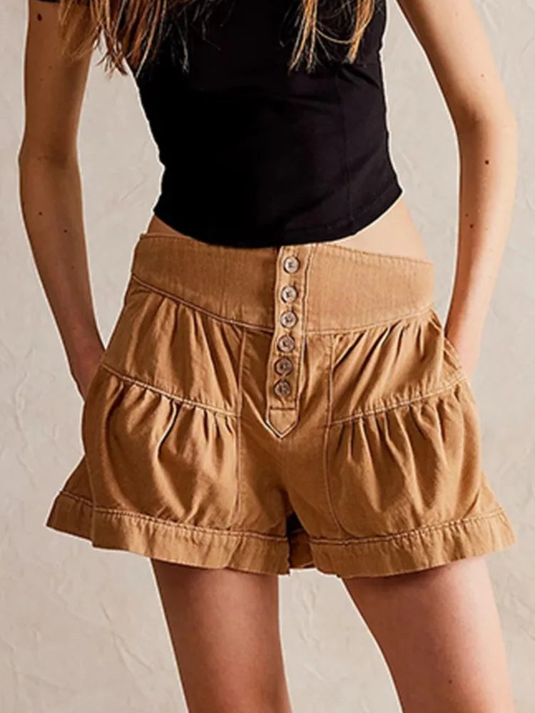 Morgan & Brooke | Navy High-Waist Tailored Cotton-Twill Shorts