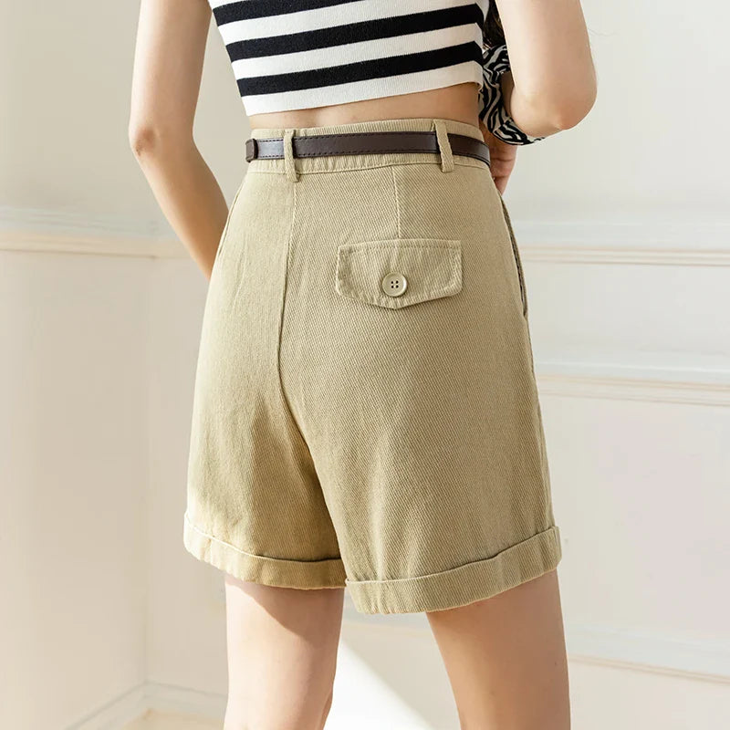 Morgan & Brooke | Khaki Relaxed-Fit Drawstring Cotton Shorts