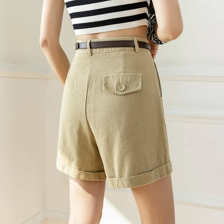 Morgan & Brooke | Khaki Relaxed-Fit Drawstring Cotton Shorts