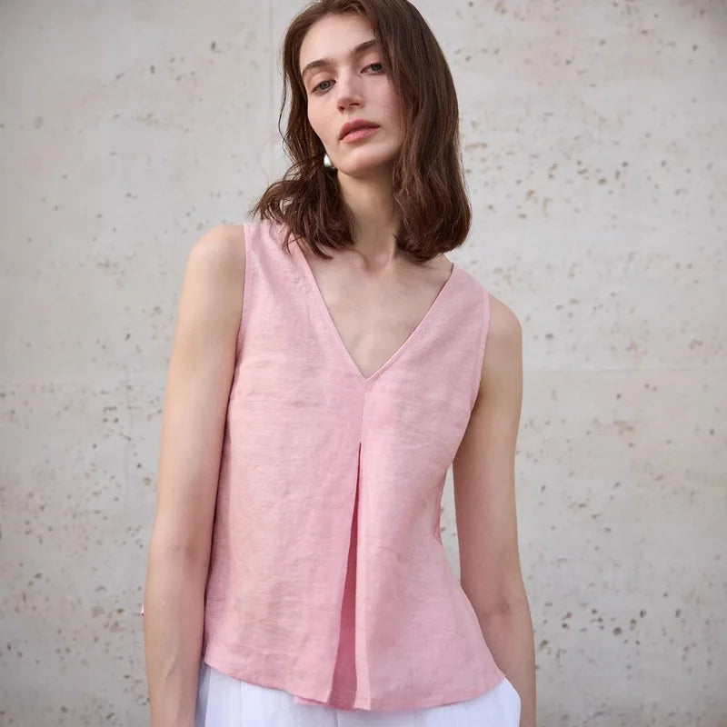 Morgan & Brooke | Light Blue Reversible Chambray-Linen Vest