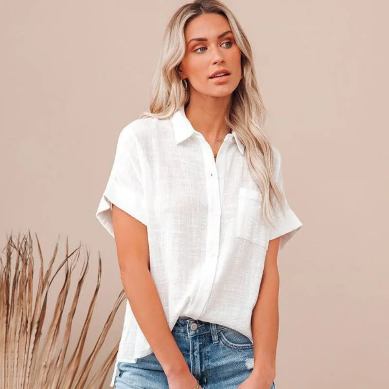 Morgan & Brooke | Ivory Button-Up Blouse