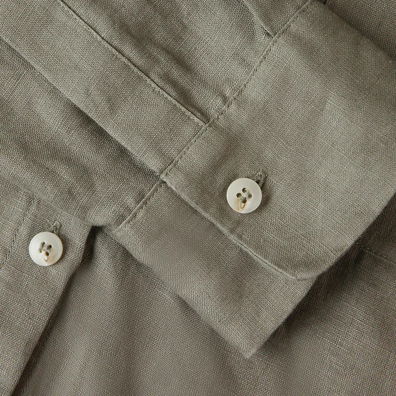 Morgan & Brooke | Cropped Long-Sleeve Linen Shirt