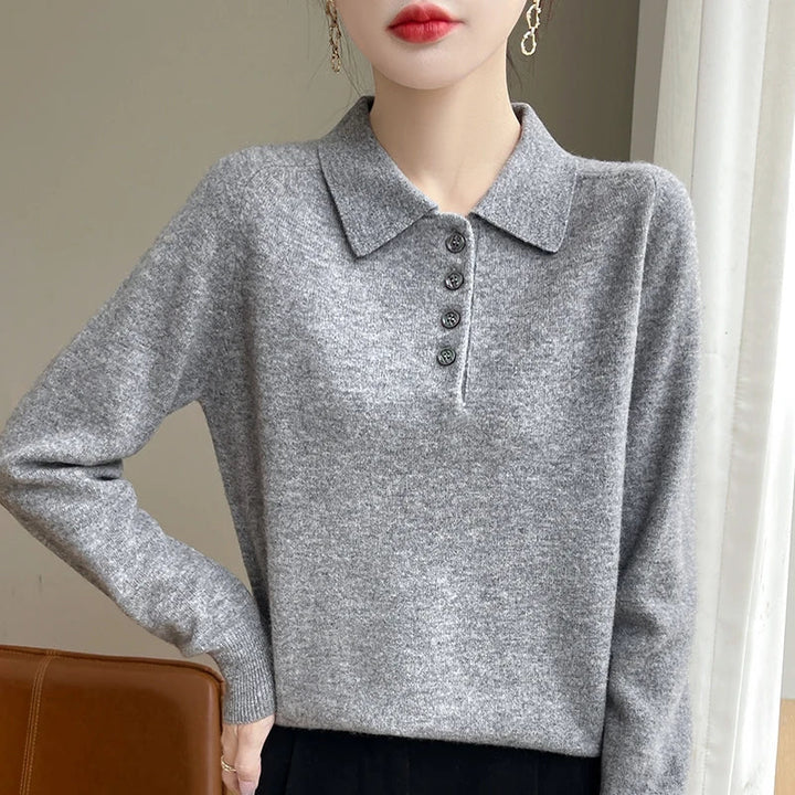Morgan & Brooke | Polo Collar Wool Sweater