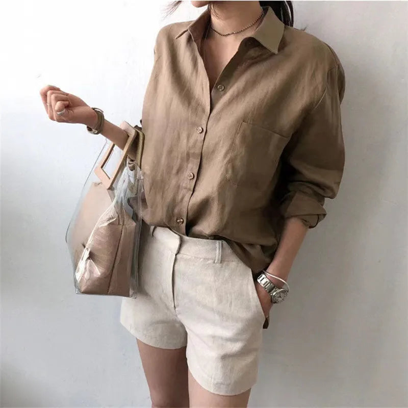 Morgan & Brooke | Open-Collar Linen Shirt