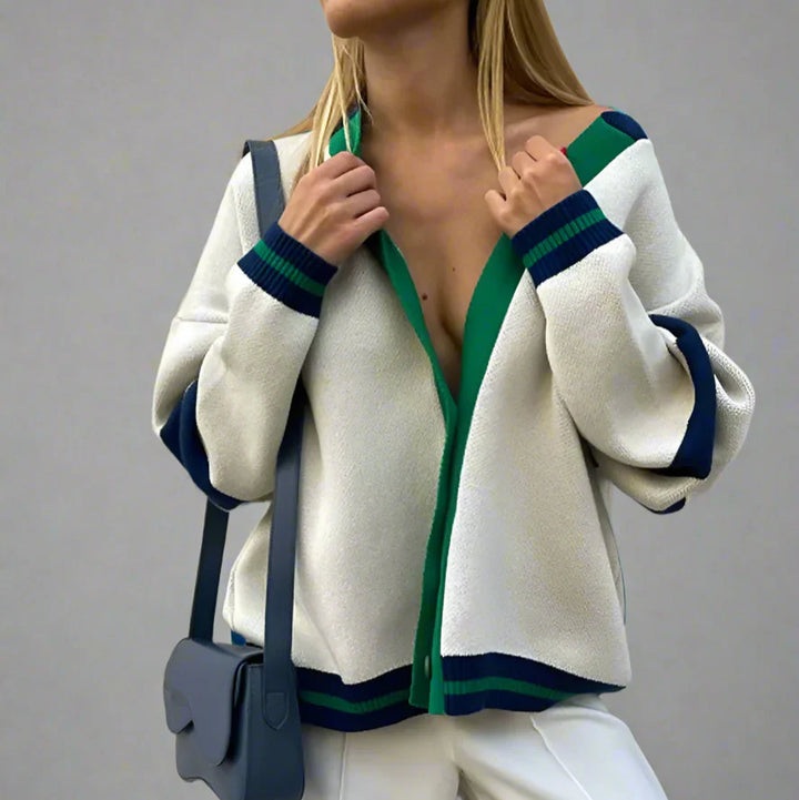 Morgan & Brooke | Button-Up Ribbed Cotton Cardigan