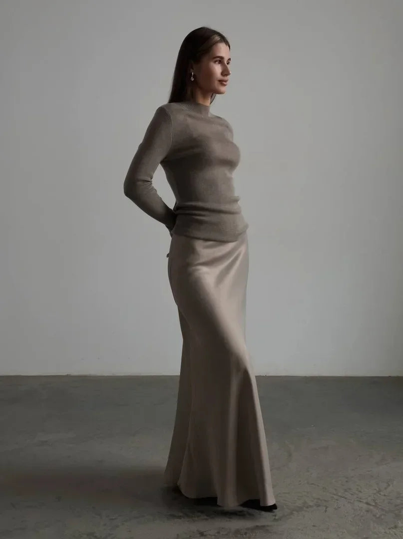 Morgan & Brooke | Fishtail Satin Maxi Skirt