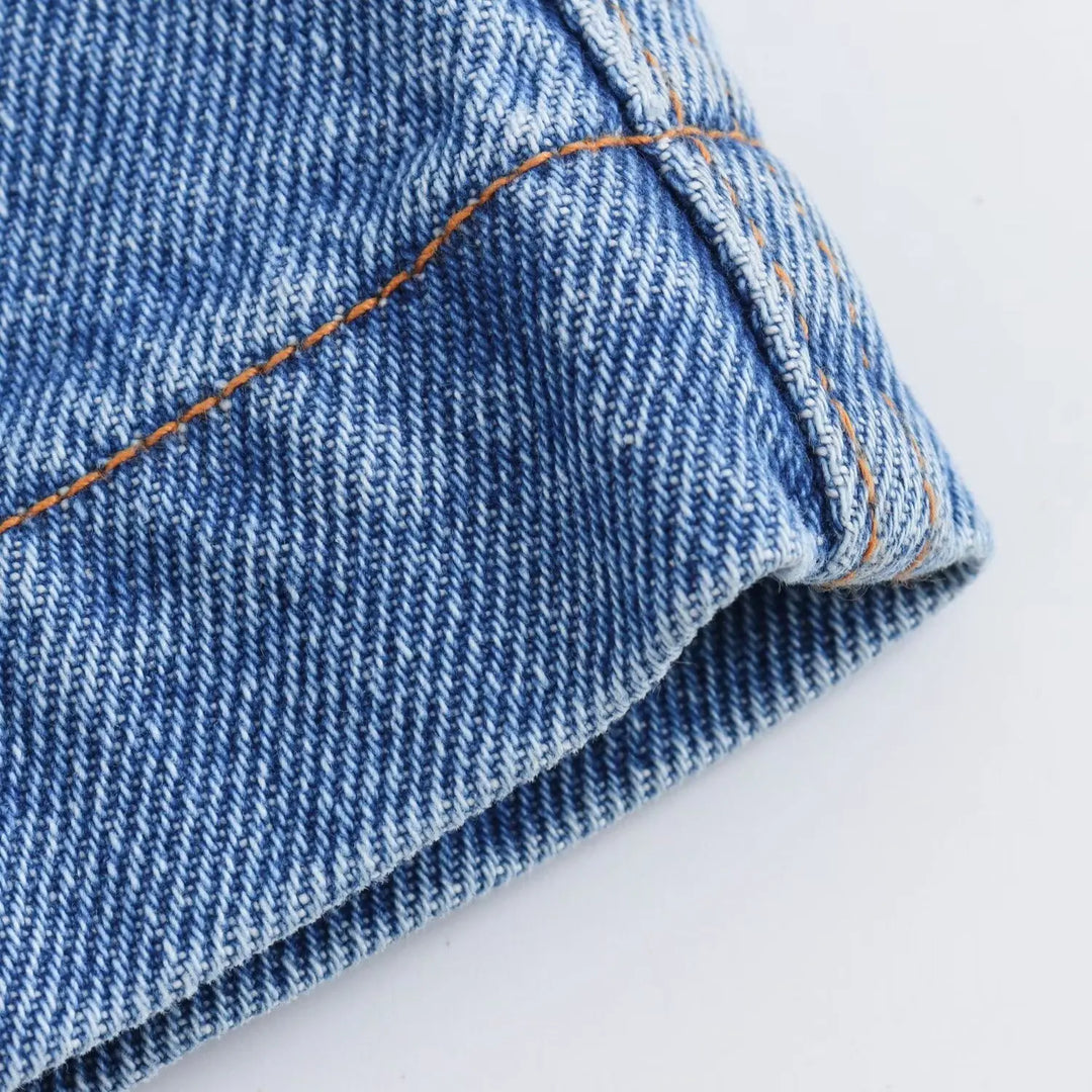 Morgan & Brooke | Light Wash High-Waist Frayed-Hem Denim Shorts