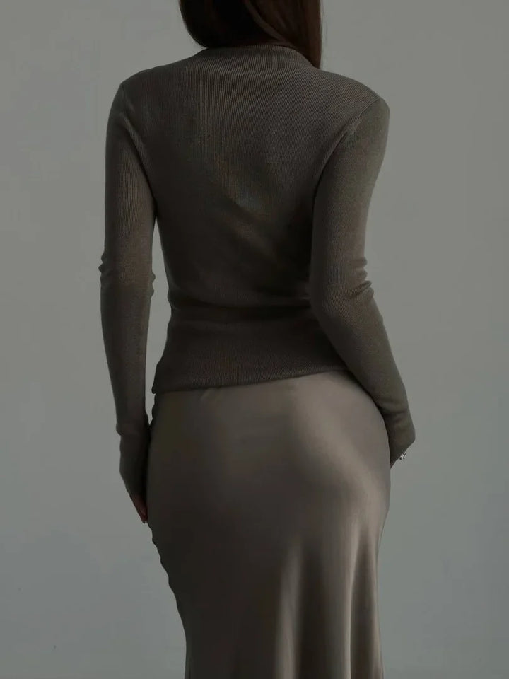 Morgan & Brooke | Fishtail Satin Maxi Skirt