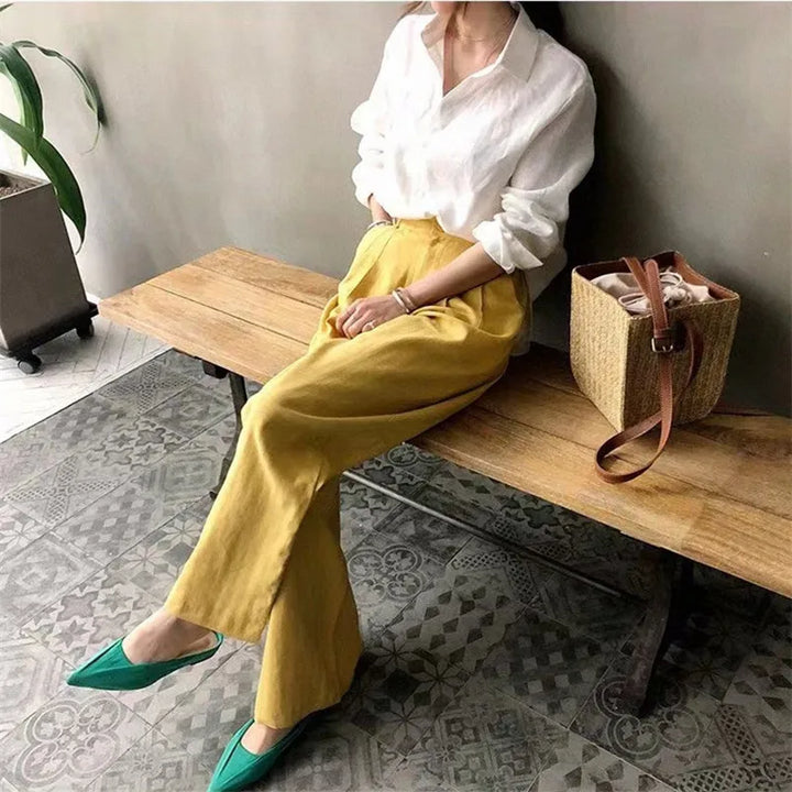 Morgan & Brooke | Open-Collar Linen Shirt