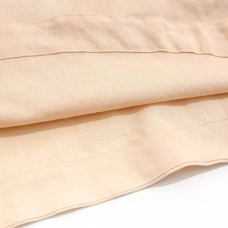 Morgan & Brooke | Square-Neck Cropped Linen Tank
