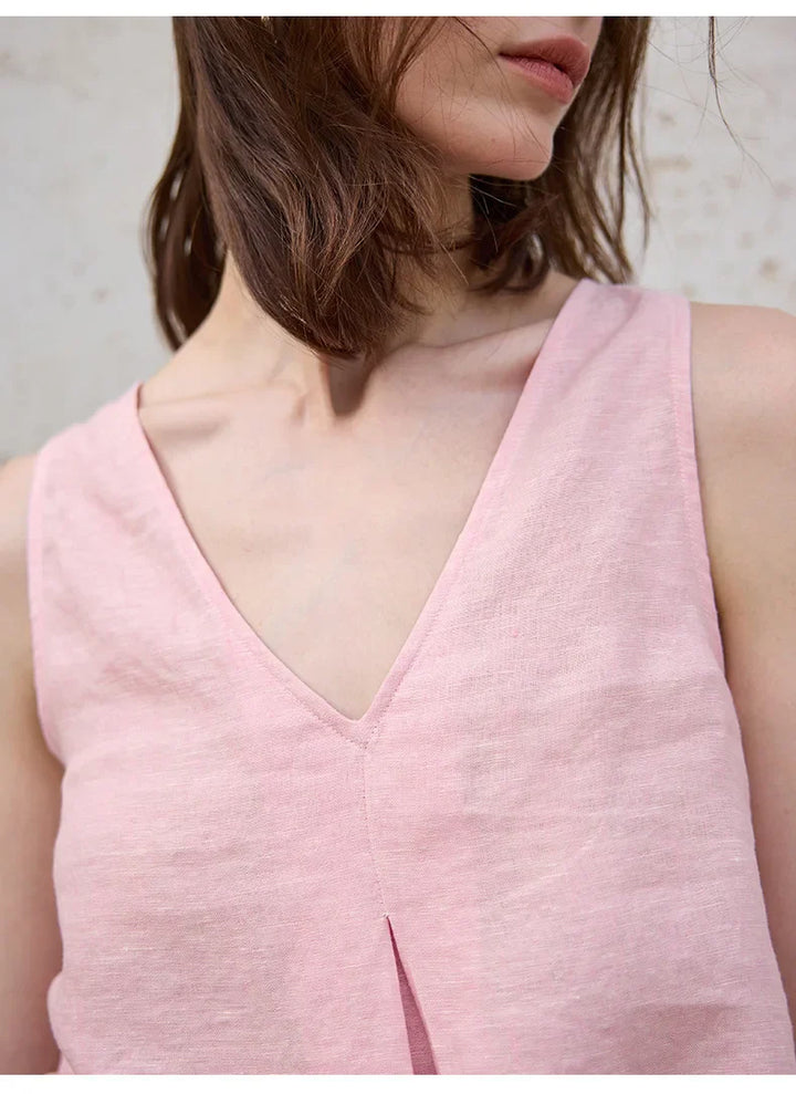Morgan & Brooke | Light Blue Reversible Chambray-Linen Vest