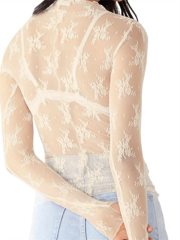 Morgan and Brooke | Lace Transparent Top