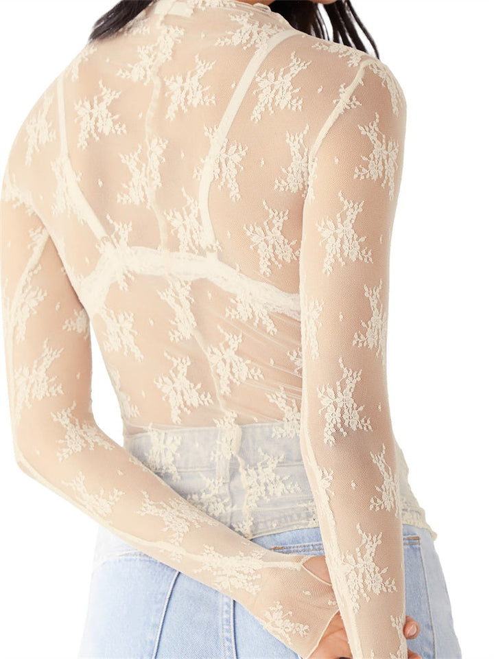 Morgan and Brooke | Lace Transparent Top