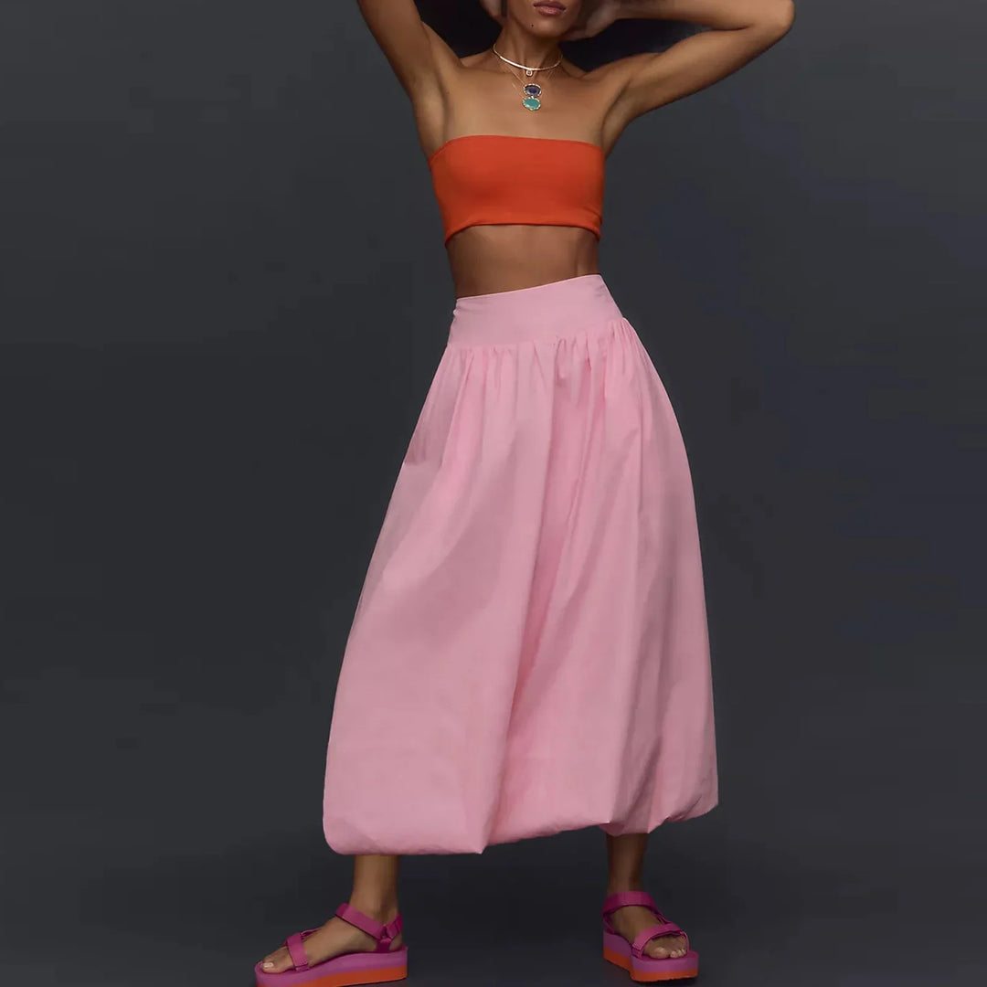Morgan & Brooke | High-Waist Flared A-Line Skirt