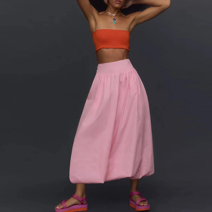 Morgan & Brooke | High-Waist Flared A-Line Skirt