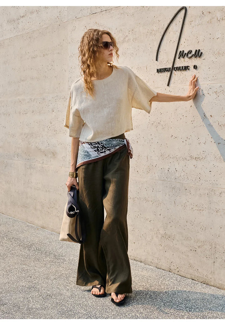 Morgan & Brooke | Flared Sleeve Linen Pullover