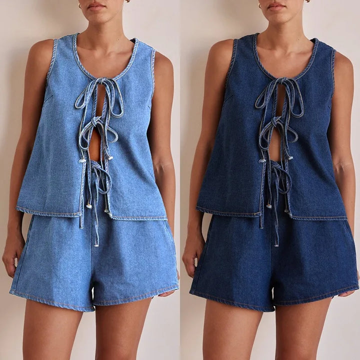 Morgan and Brooke | Denim Tie Set