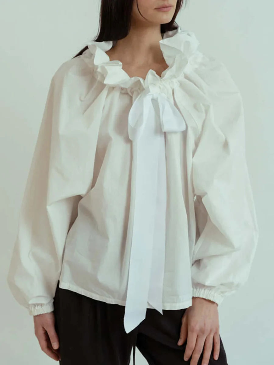 Morgan & Brooke | Puffed-Sleeve Cotton Blouse