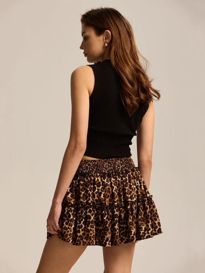 Morgan & Brooke | Leopard Print Tiered Ruffle Skirt