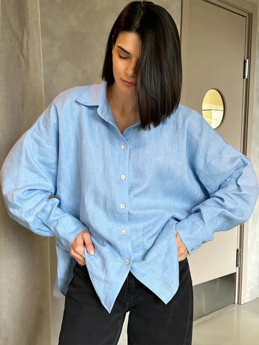 Morgan & Brooke | Blue Relaxed Fit Cotton Shirt