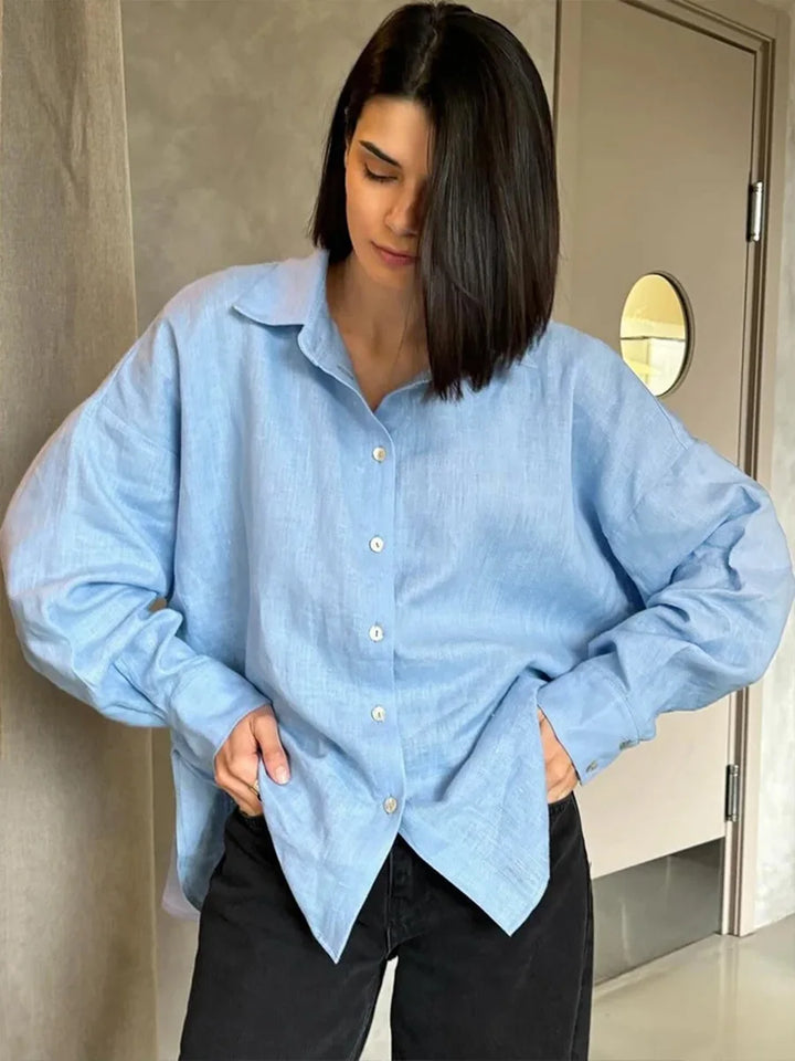 Morgan & Brooke | Blue Relaxed Fit Cotton Shirt