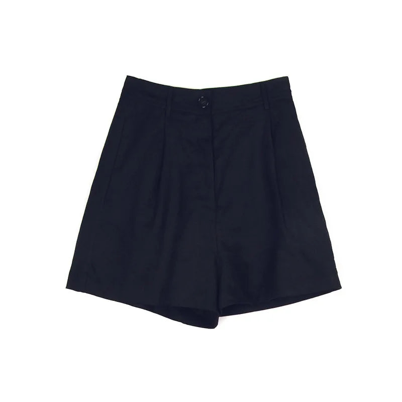 Morgan & Brooke | Stone Tailored High-Waist Linen Shorts