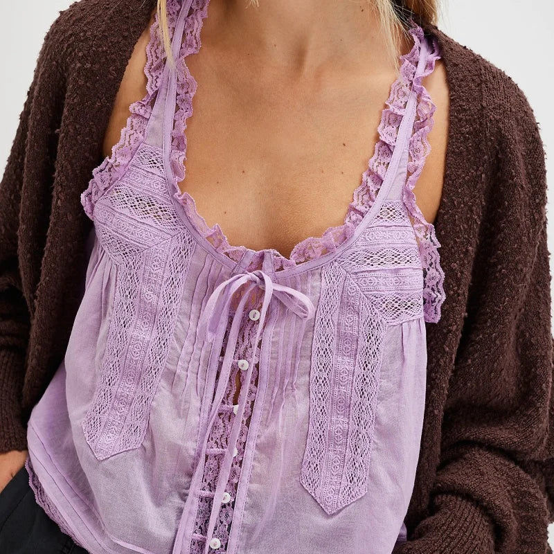 Morgan & Brooke | Scalloped-Edge Lace Cami