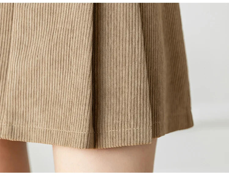 Morgan & Brooke | High-Waist A-Line Corduroy Skirt