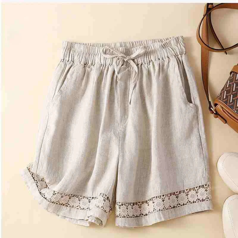 Morgan & Brooke | Embroidered Linen Shorts