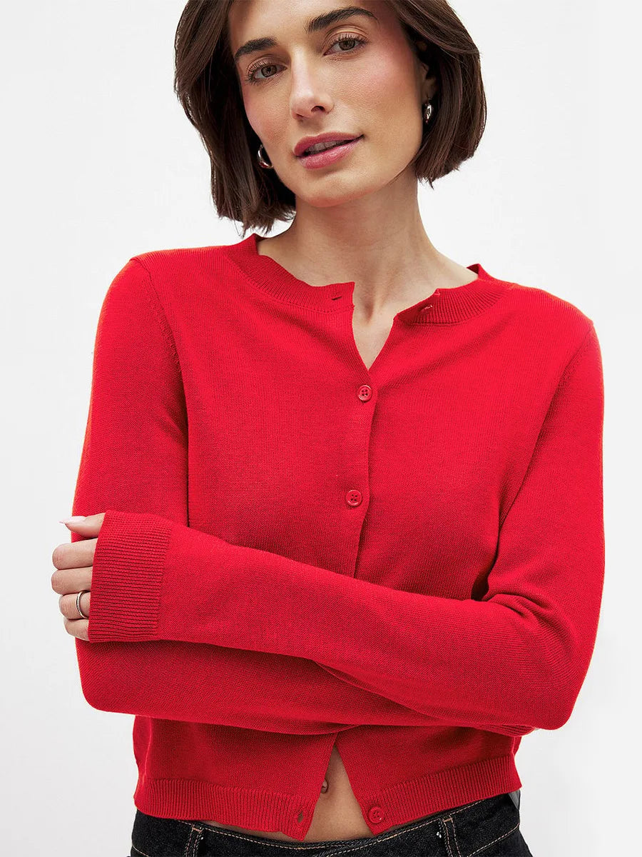 Morgan & Brooke | Button-Front Knit Cardigan