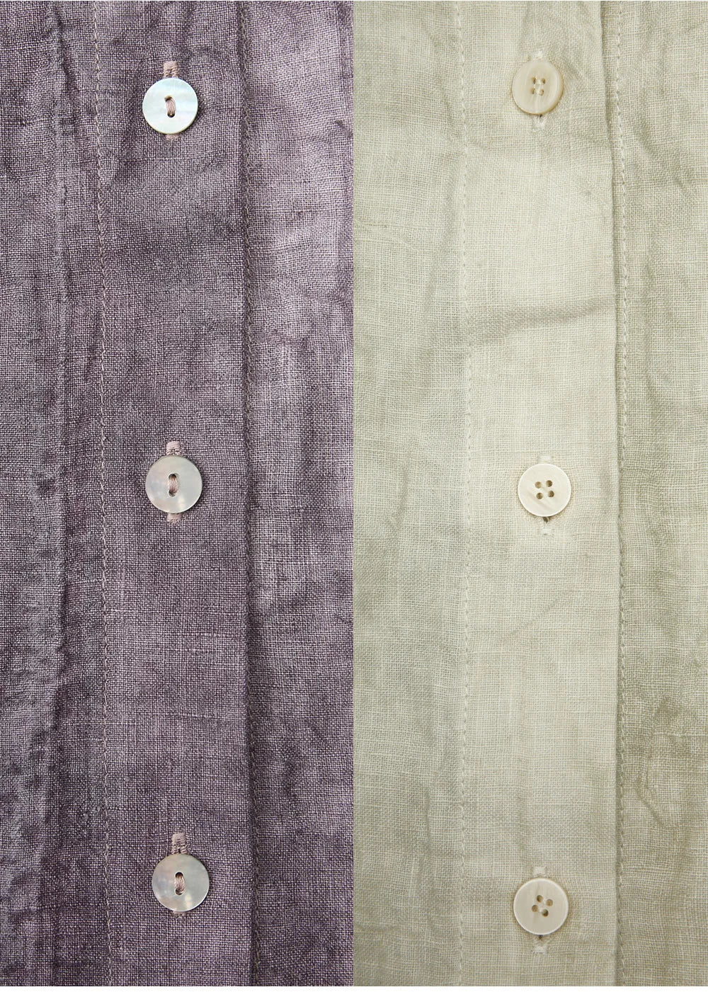 Morgan & Brooke | Natural Pleated Button-Up Linen Shirt