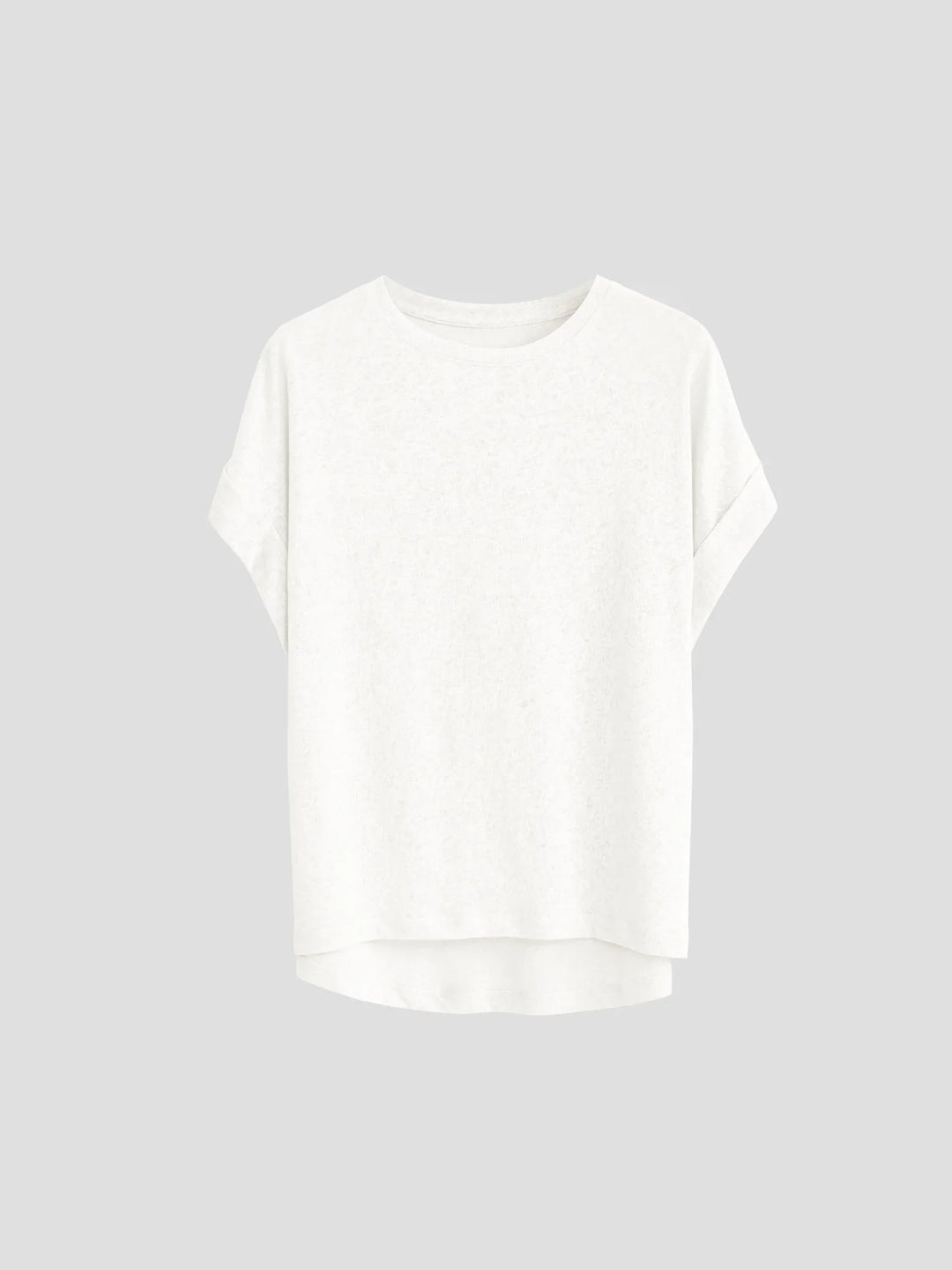Morgan & Brooke | White Rolled-Cuff Oversized Cotton Tee