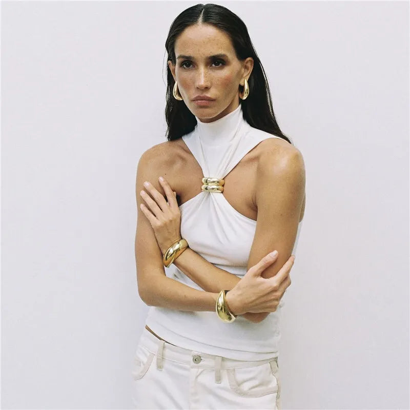 Morgan & Brooke | Pleated Satin Top