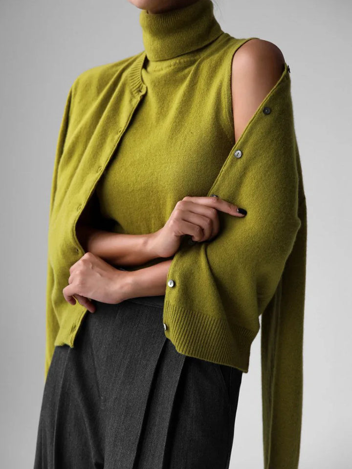 Morgan & Brooke | High-Neck Ribbed Knit Vest