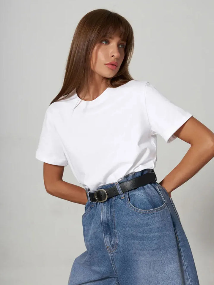 Morgan & Brooke | Crew Neck Relaxed Fit 100% Cotton Tee